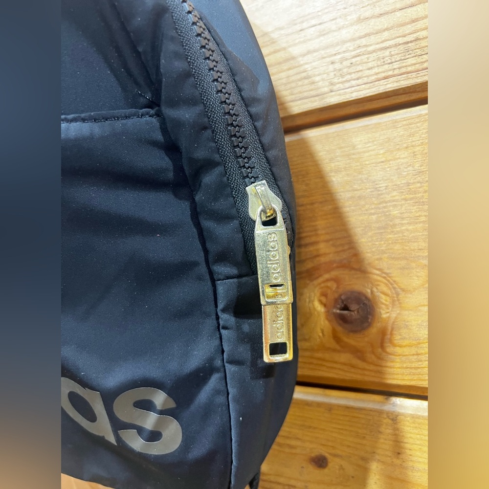Adidas Quilted Mini Backpack – Black with Brushed Brass Zippers | Everyday Use - Picture 8 of 8